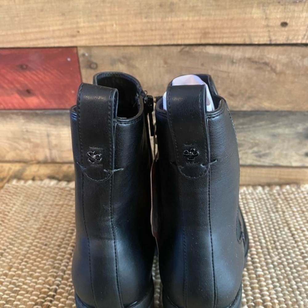 Sam & Libby Black Chunky Heel Boots - Picture 9 of 12